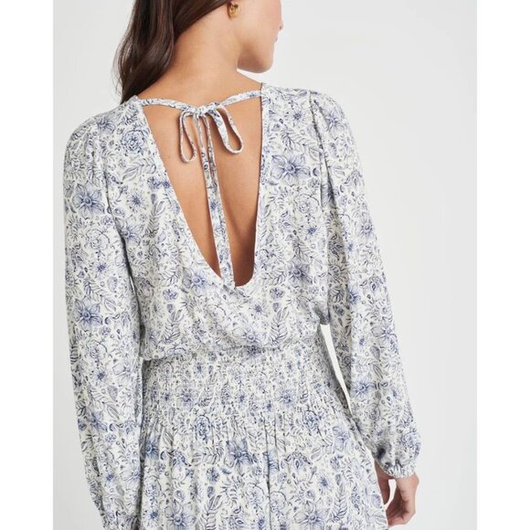 Splendid x Cella Jane Floral Printed Smock Waist Romper Small New With tag - Picture 4 of 5